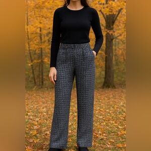 Wide Leg jeans with pattern.  Etcetera.  Zip side.​  faux sailor zippers